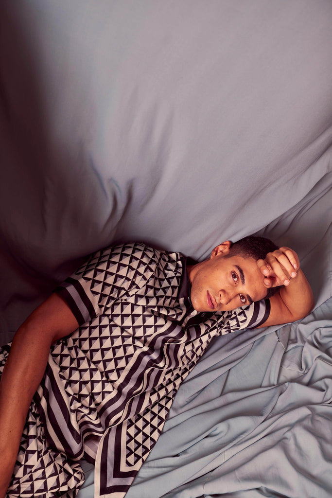 BORDER PRINT SHORTS SET - dash and dot dash and dot