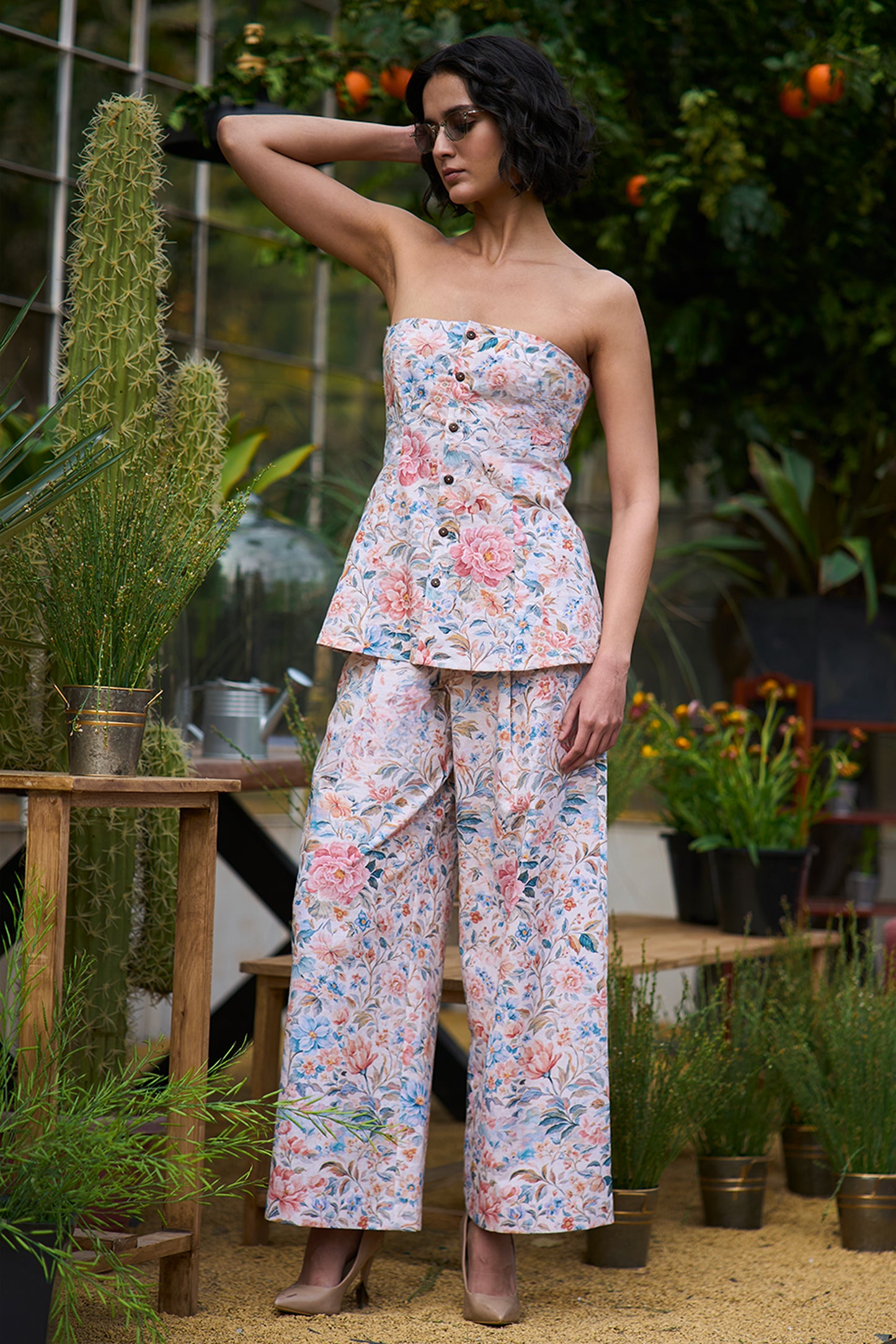 OFF-SHOULDER FLORAL PRINT TOP
