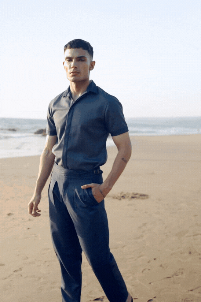 NAVY NOTCH PANT - dash and dot dash and dot