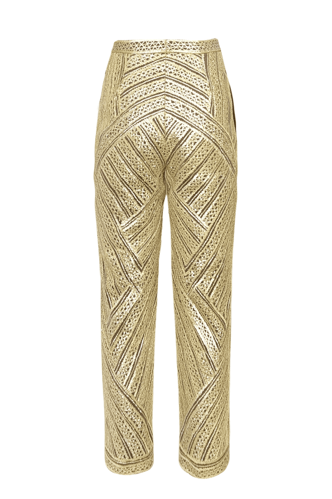 HIGH WAISTED GOTA EMBROIDERED PANT - dash and dot dash and dot