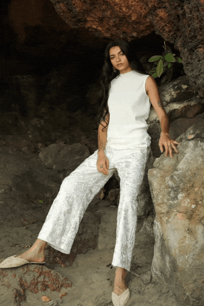 GARA STITCH IVORY PANT - dash and dot dash and dot