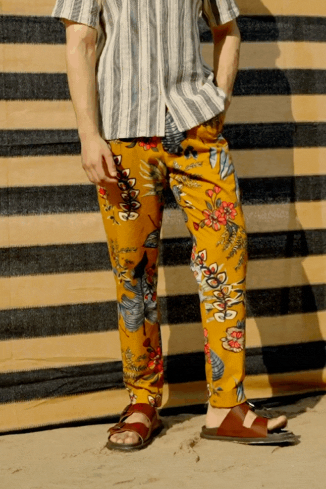 MUSTARD PRINTED PANT - dash and dot dash and dot