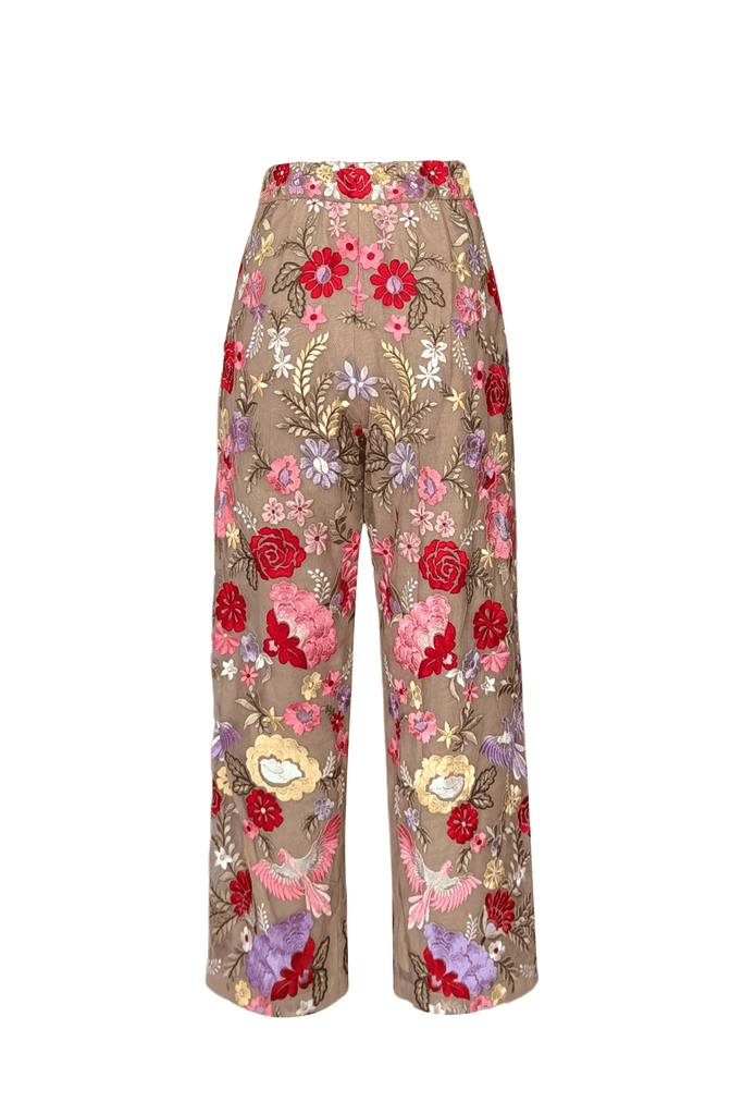 MULTICOLOUR EMBROIDERED FLORAL PANT - dash and dot dash and dot