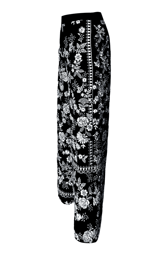 METALLIC EMBROIDERED WIDE LEGGED PANT - dash and dot dash and dot