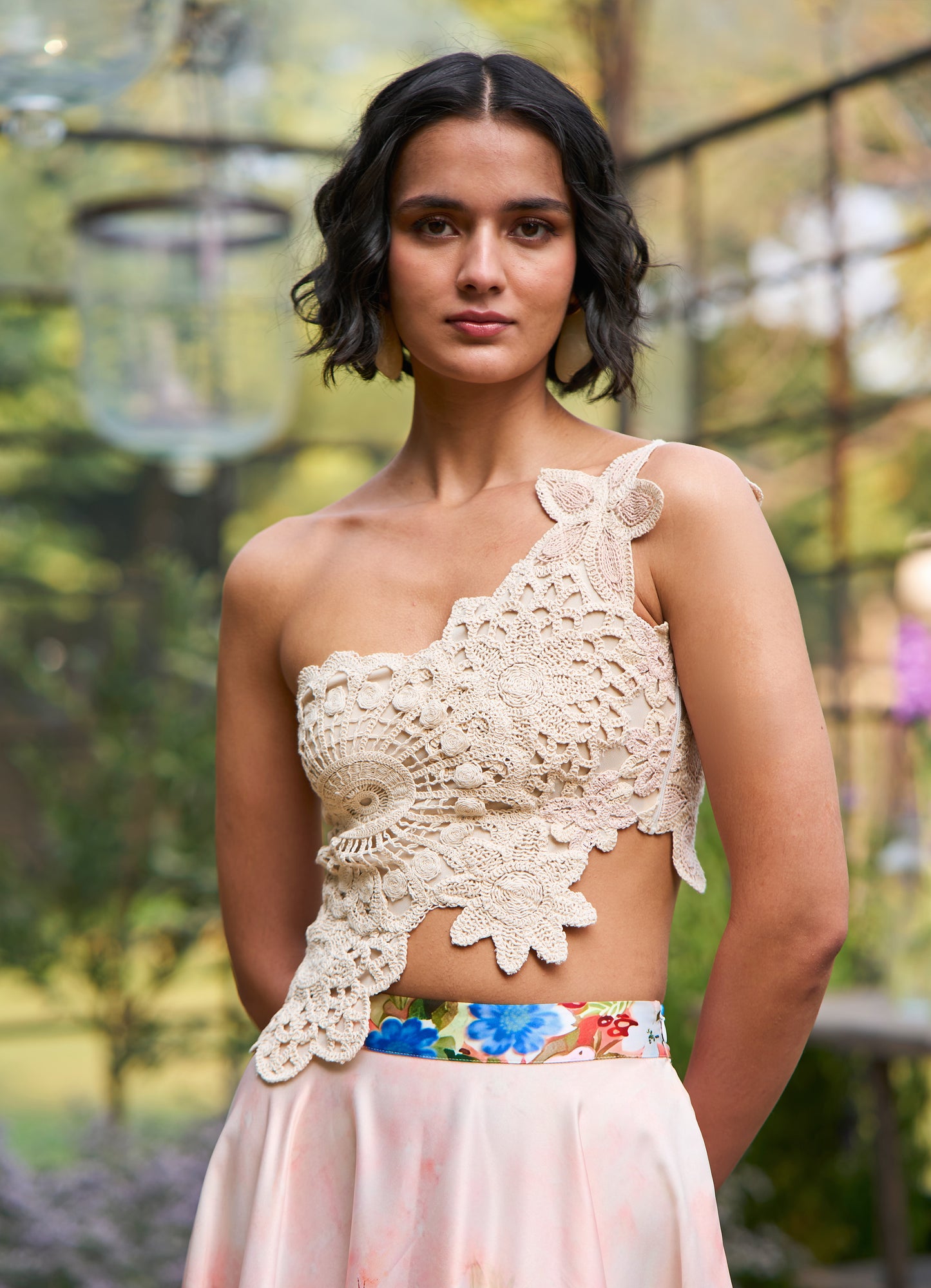 PRINTED OMBRÉ FLARED SKIRT