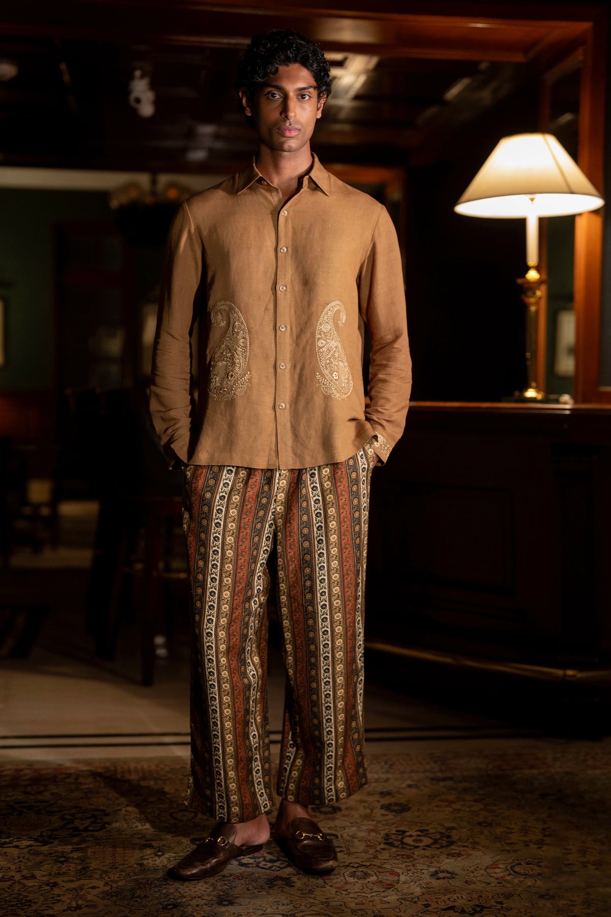 PRINTED STRIPE PANT