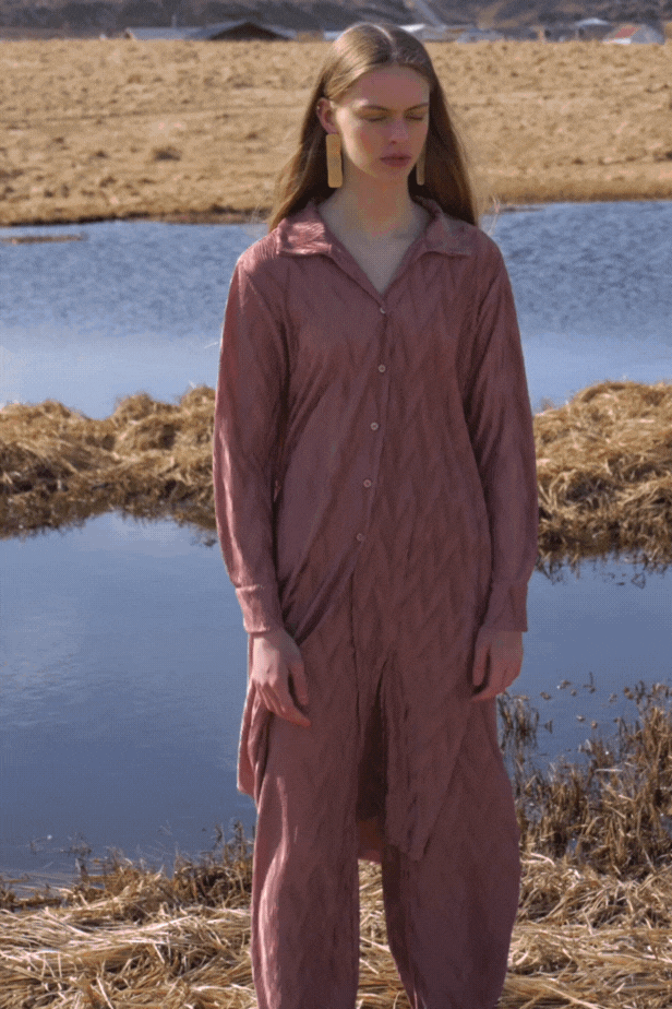 PINK PLEATED TOP - dash and dot