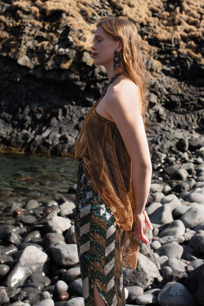 JEWEL TONE SEQUIN SKIRT - dash and dot dash and dot