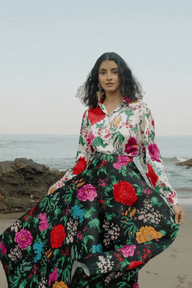 FLORAL PRINTED MAXI SKIRT SET - dash and dot dash and dot