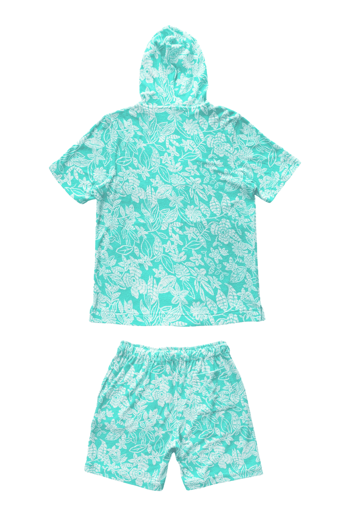 TOWEL HALF SLEEVE HOODIE SET - dash and dot dash and dot