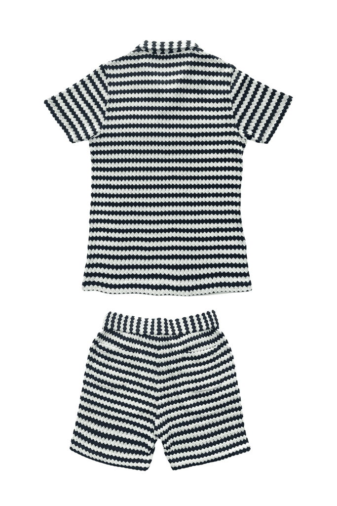 STRIPE KNIT SHORTS SET - dash and dot dash and dot
