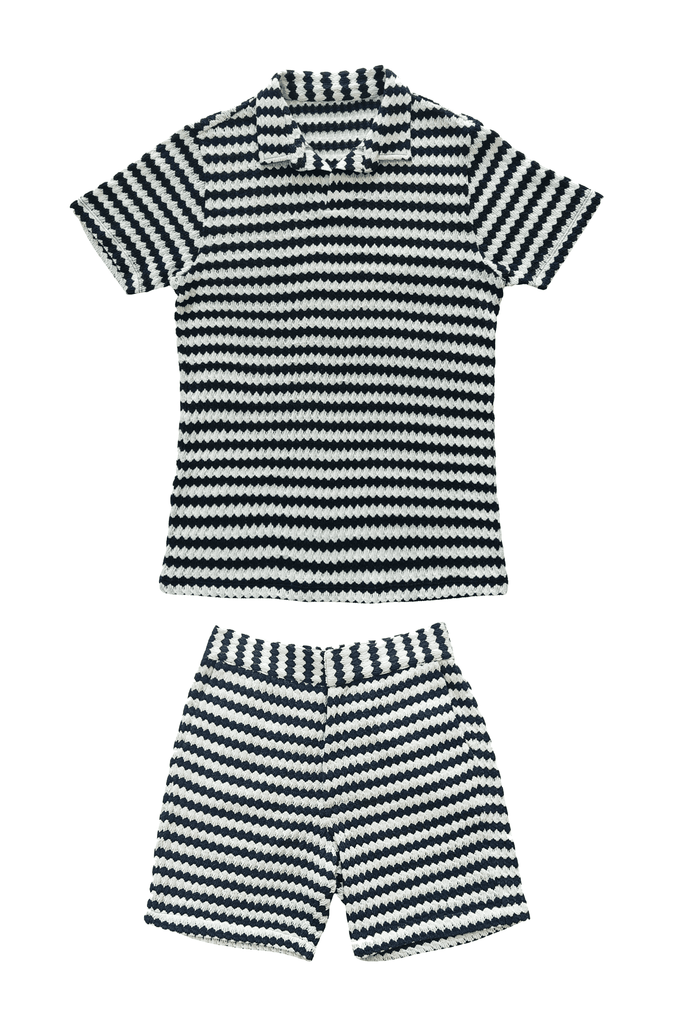 STRIPE KNIT SHORTS SET - dash and dot dash and dot
