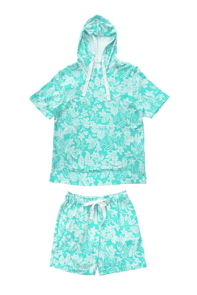 TOWEL HALF SLEEVE HOODIE SET - dash and dot dash and dot