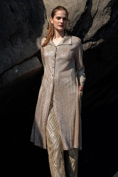 SHIMMERING LONGLINE SHIRT - dash and dot