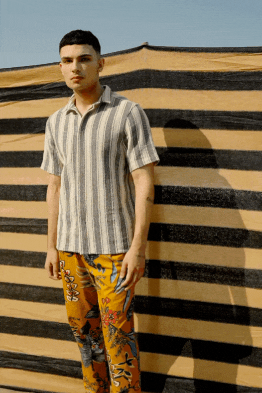 STRIPE TEXTURED SHIRT - dash and dot