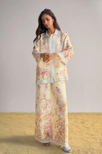 PASTEL FLORAL PRINTED PANT SET