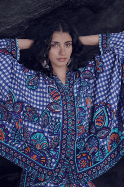 PRINTED CHECK BOXY TOP - dash and dot