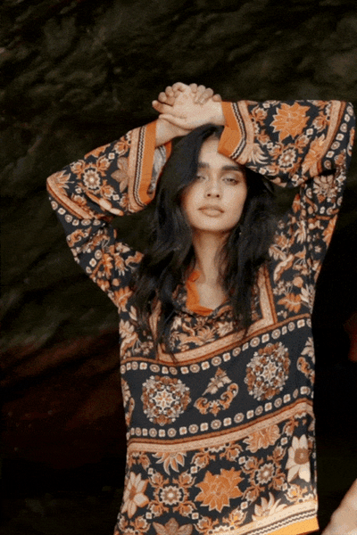 EARTH TONED PRINTED TOP - dash and dot