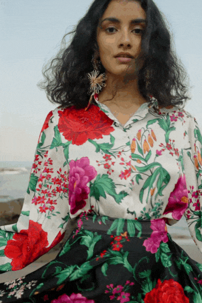 PRINTED WHITE BLOUSE - dash and dot dash and dot