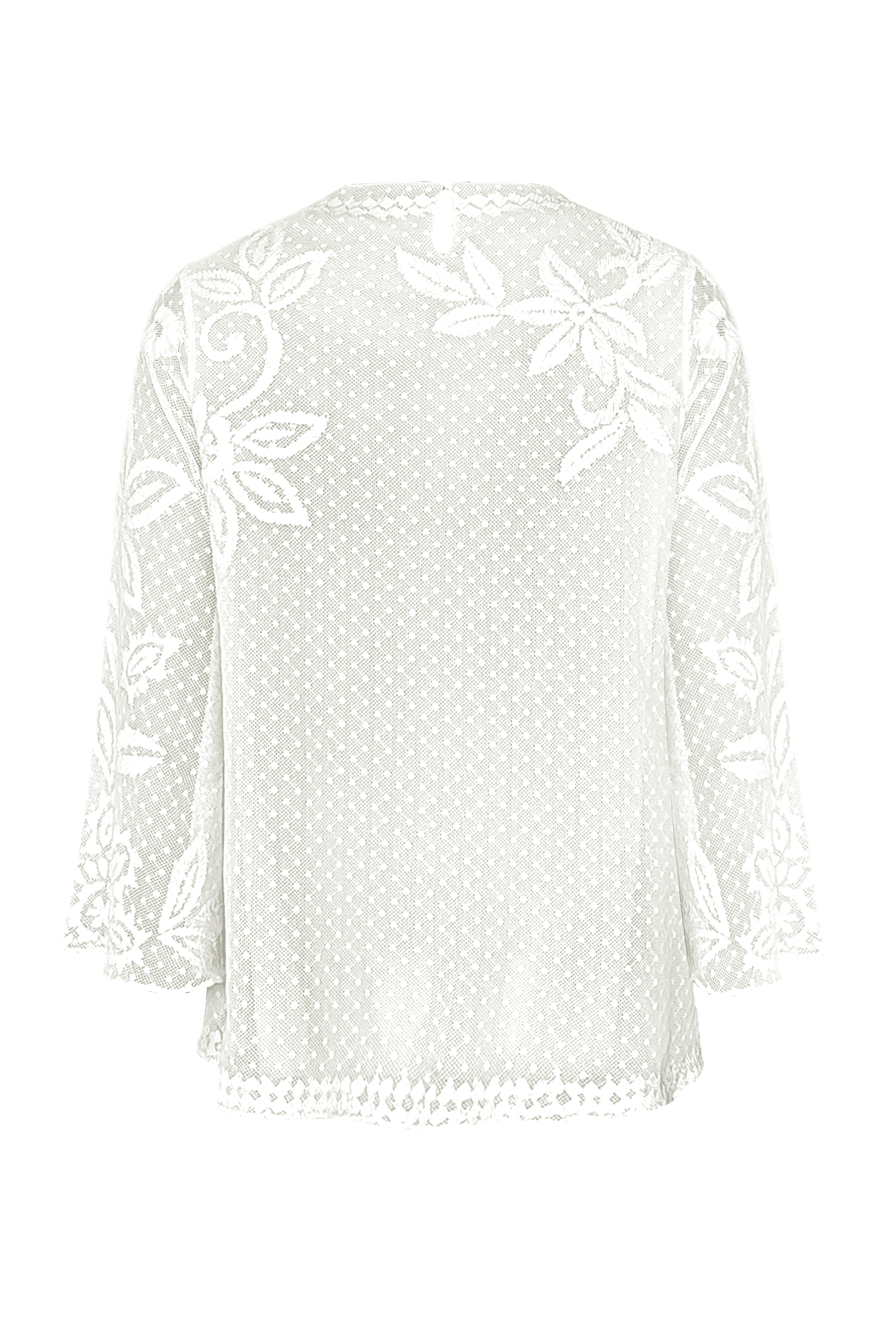 WHITE RIBBON EMBROIDERED TOP - dash and dot