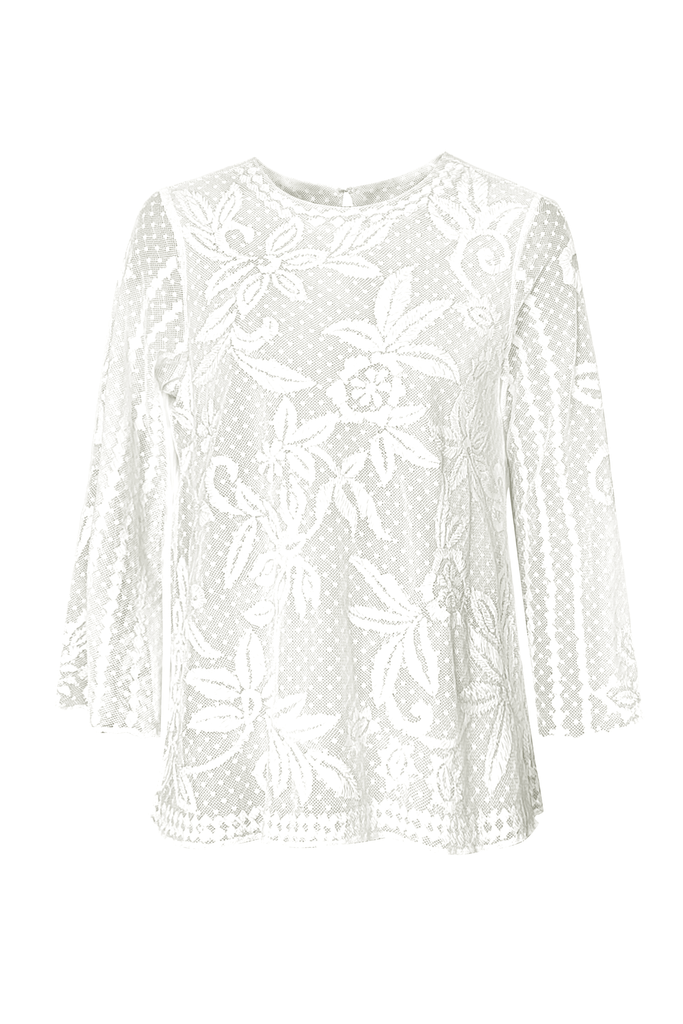 WHITE RIBBON EMBROIDERED TOP - dash and dot dash and dot