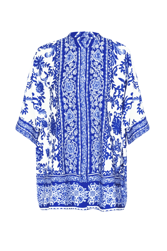 CERAMIC PRINT TOP - dash and dot dash and dot