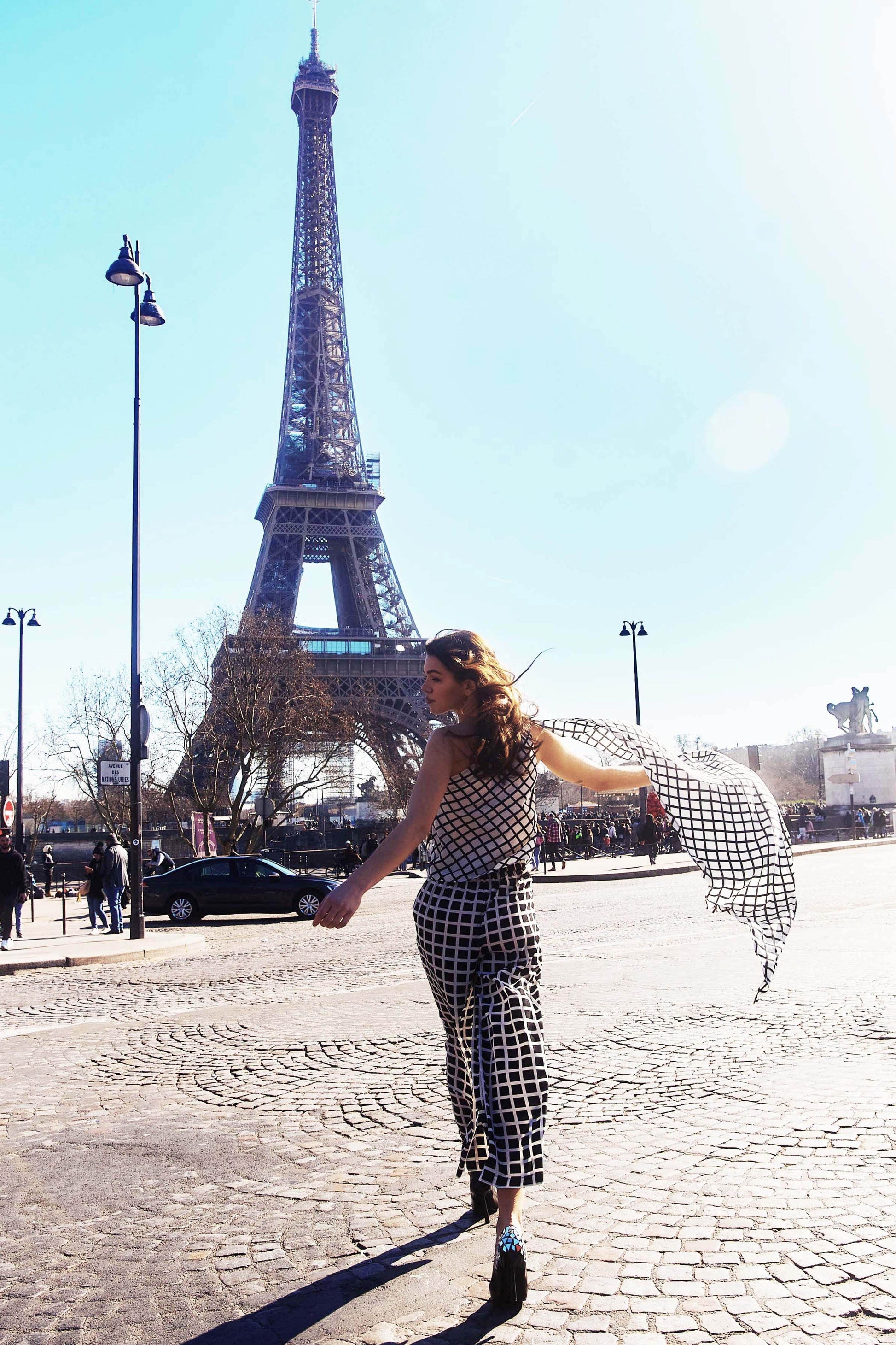 CHECK SCARF SET - dash and dot