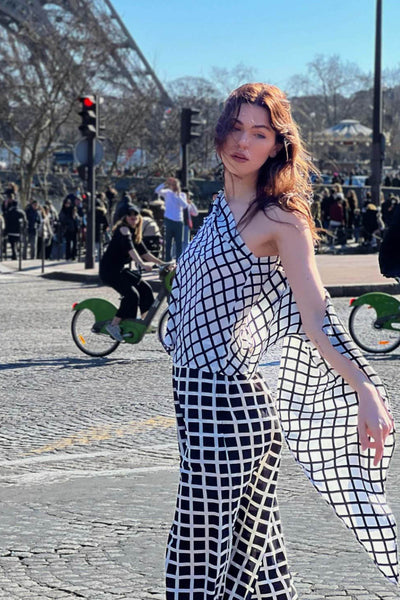 CHECK SCARF SET - dash and dot