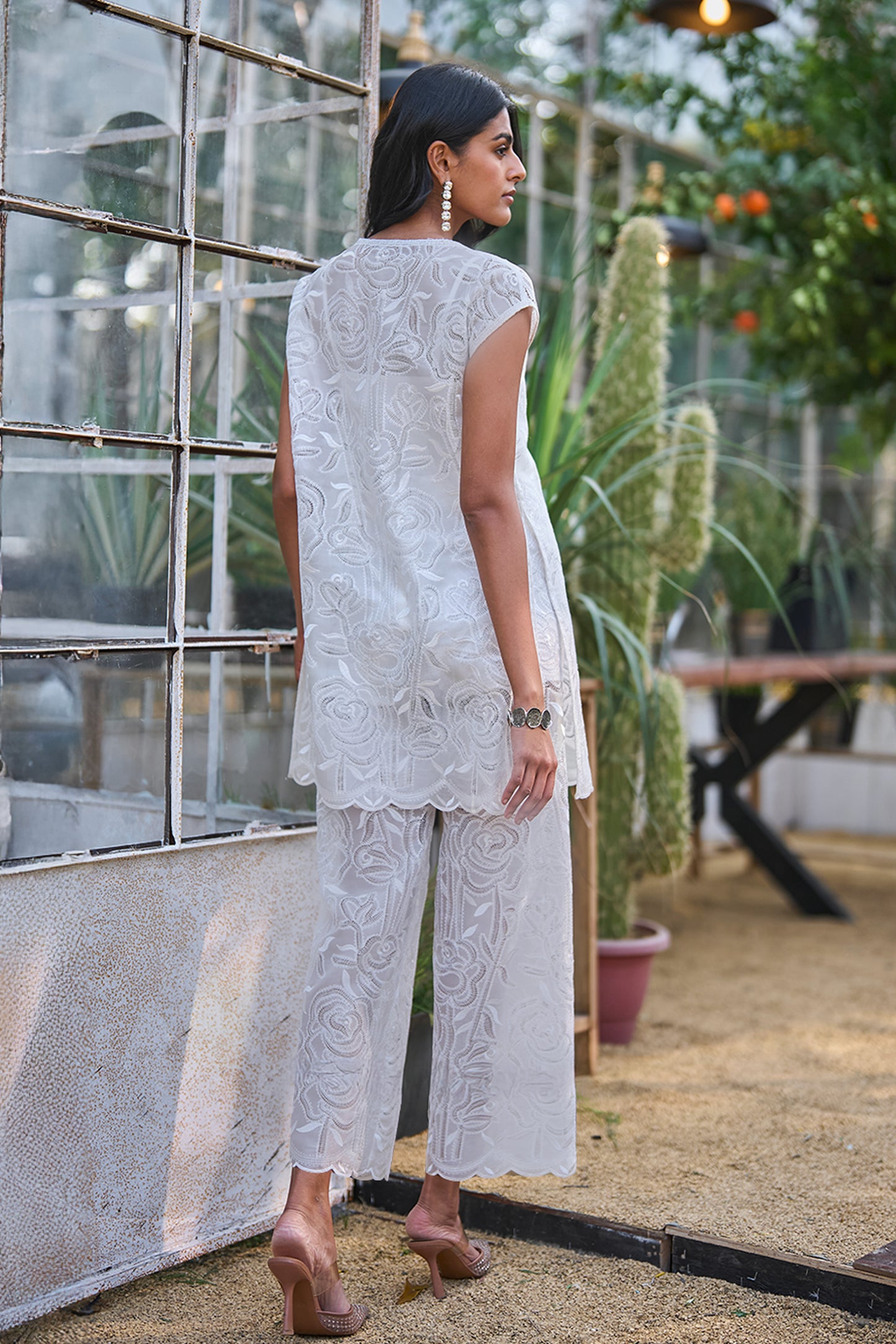 IVORY LACE PANT SET