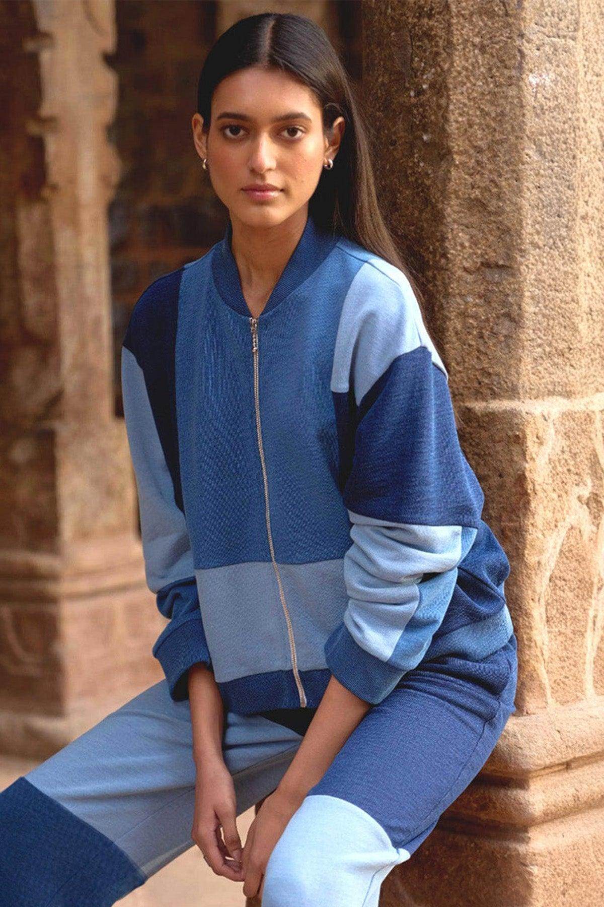 INDIGO BLOCKED SWEATSHIRT - dash and dot