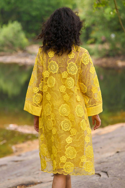YELLOW LACE DRESS