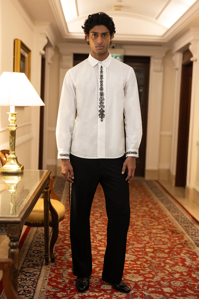 ZARDOZI EMBROIDERED SHIRT dash and dot