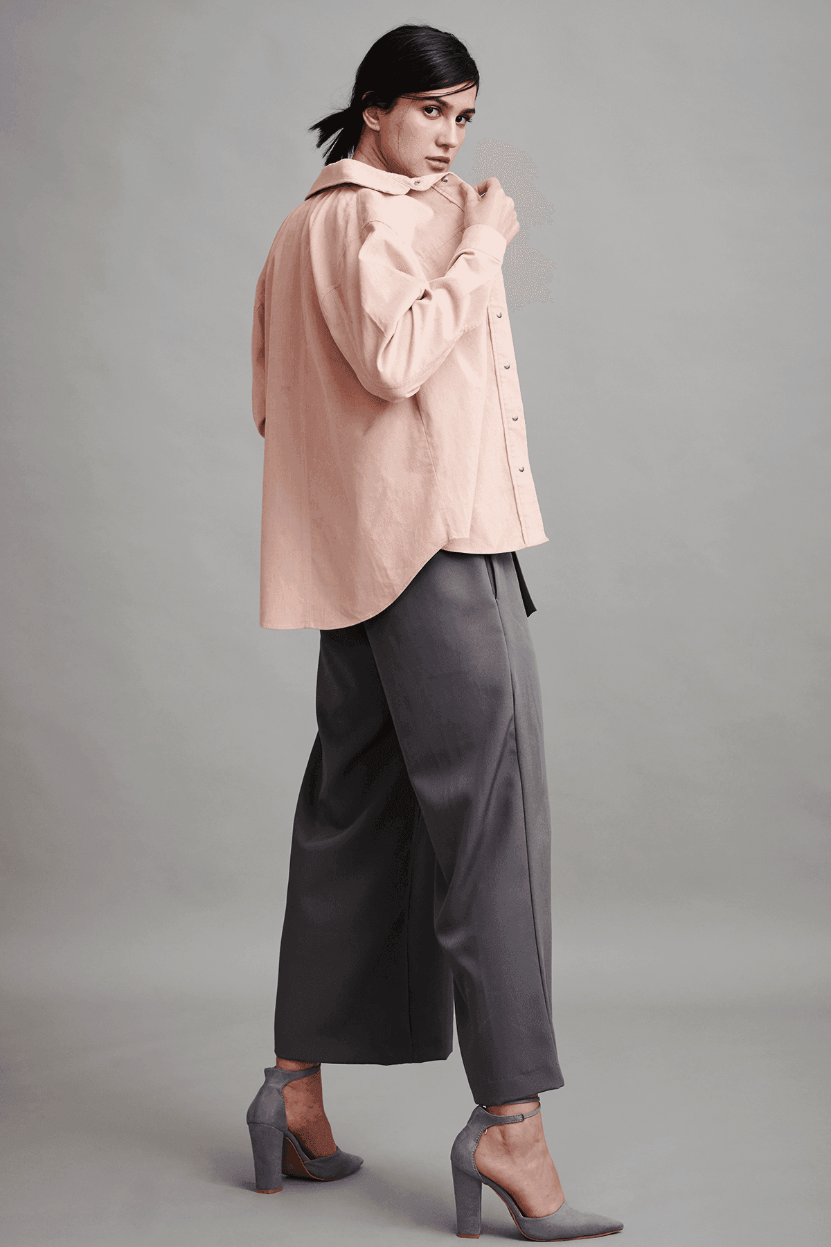 OVERSIZE BLUSH CORDUROY SHIRT - dash and dot