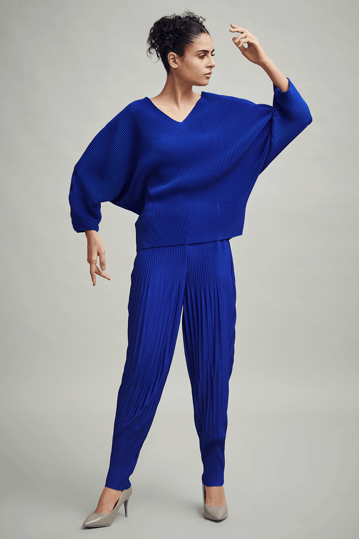 IRREGULAR PLEAT DRUM PANT - dash and dot