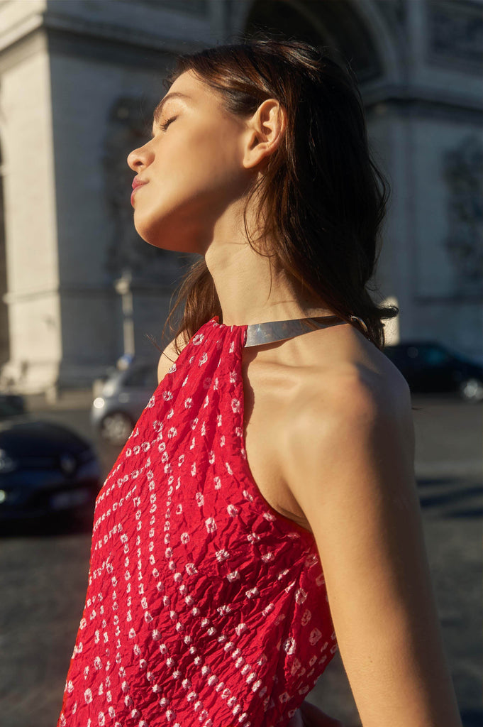 RED CHOKER BANDHANI MAXI - dash and dot dash and dot