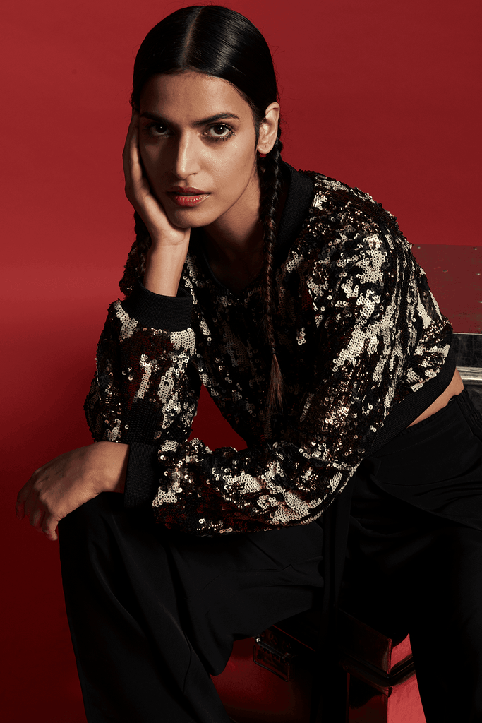 SEQUIN CAMO BOMBER - dash and dot dash and dot