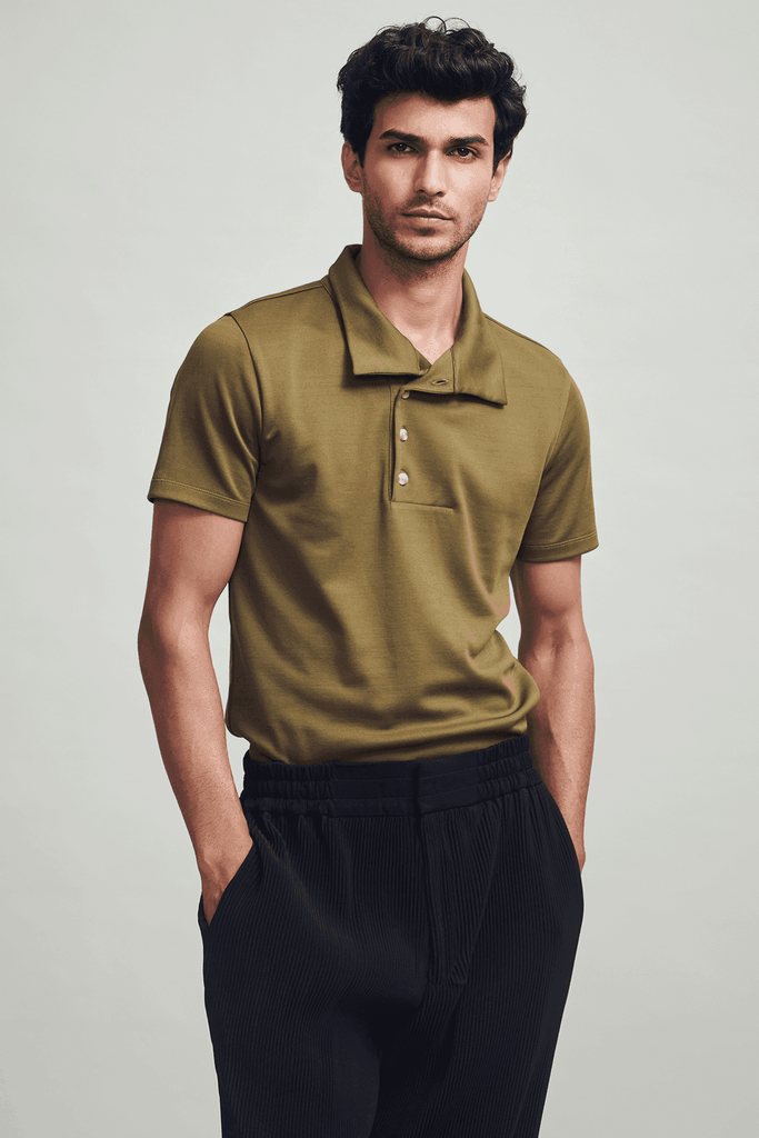 OFF CENTER PLACKET POLO - dash and dot dash and dot