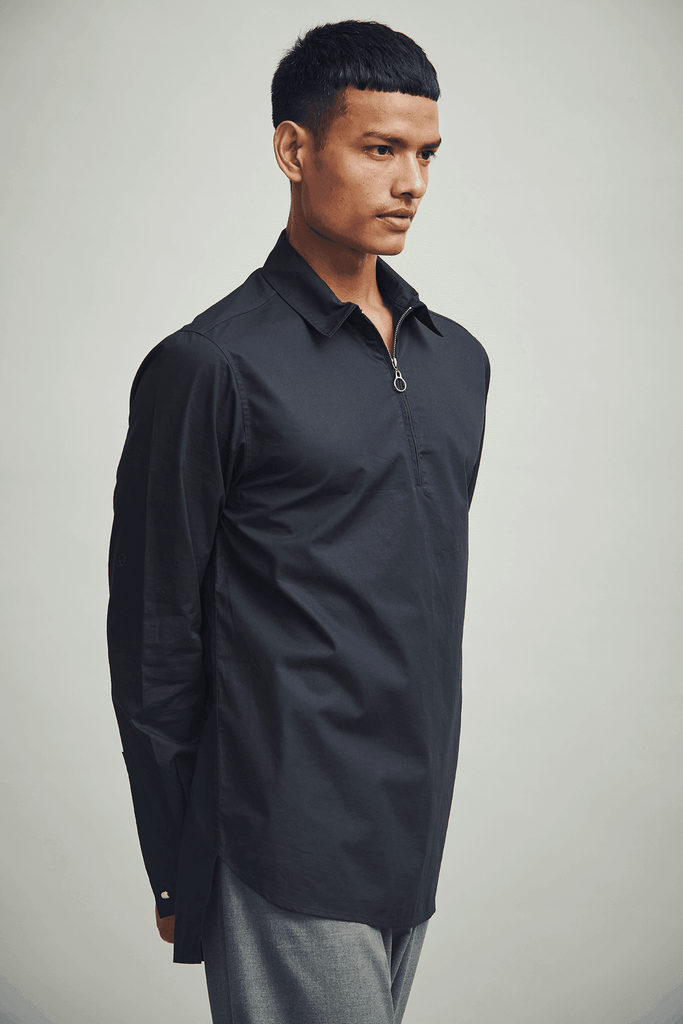 ZIP FRONT POPOVER - dash and dot dash and dot