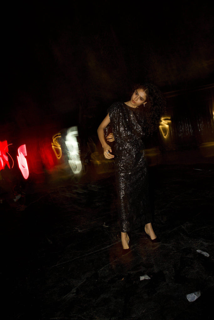 PAISLEY SEQUIN DRESS - dash and dot dash and dot