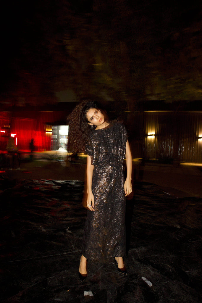 PAISLEY SEQUIN DRESS - dash and dot dash and dot