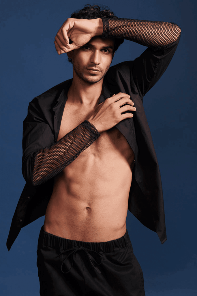 MESH CUFF SHIRT - dash and dot dash and dot