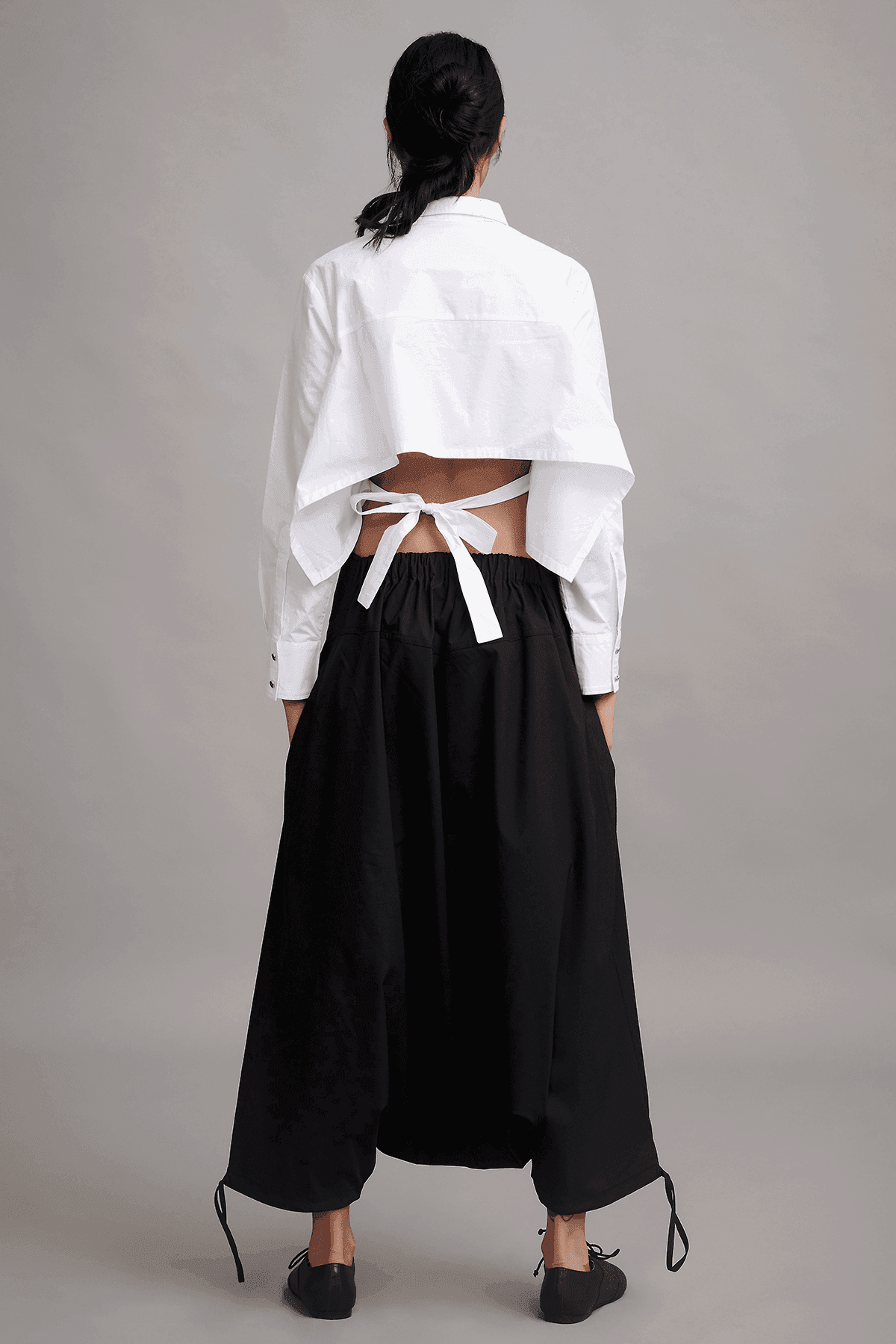 BACK TIE CROP SHIRT - dash and dot