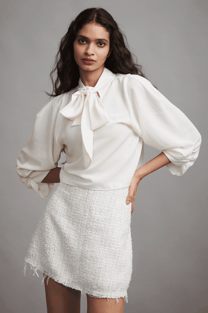 FLOWY BLOUSE WITH BOW - dash and dot dash and dot