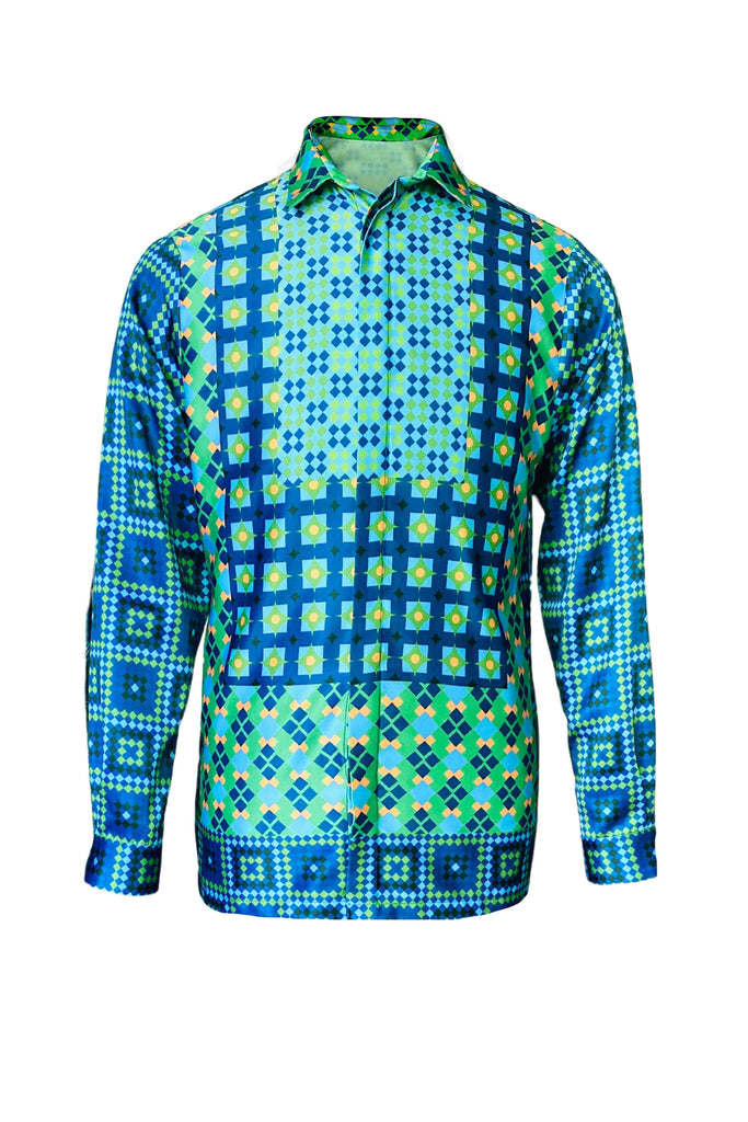 TILE PRINT SHIRT - dash and dot dash and dot