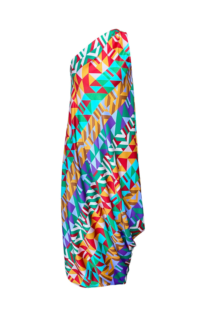 MULTICOLOUR MOTIF PRINTED DRESS - dash and dot dash and dot