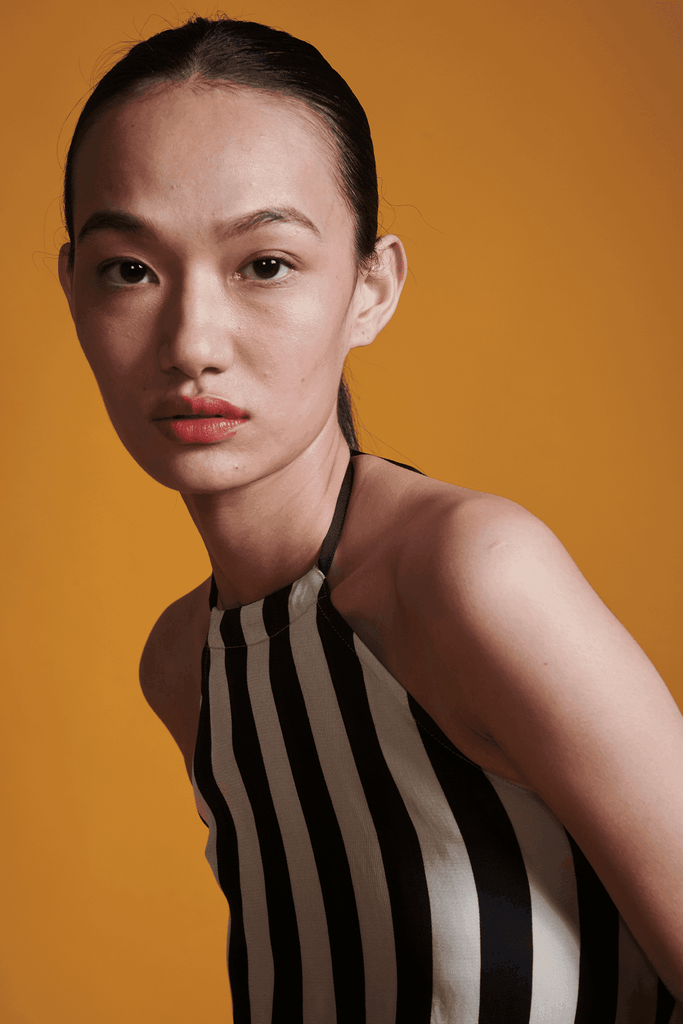 B&W STRIPE HALTER MAXI - dash and dot dash and dot