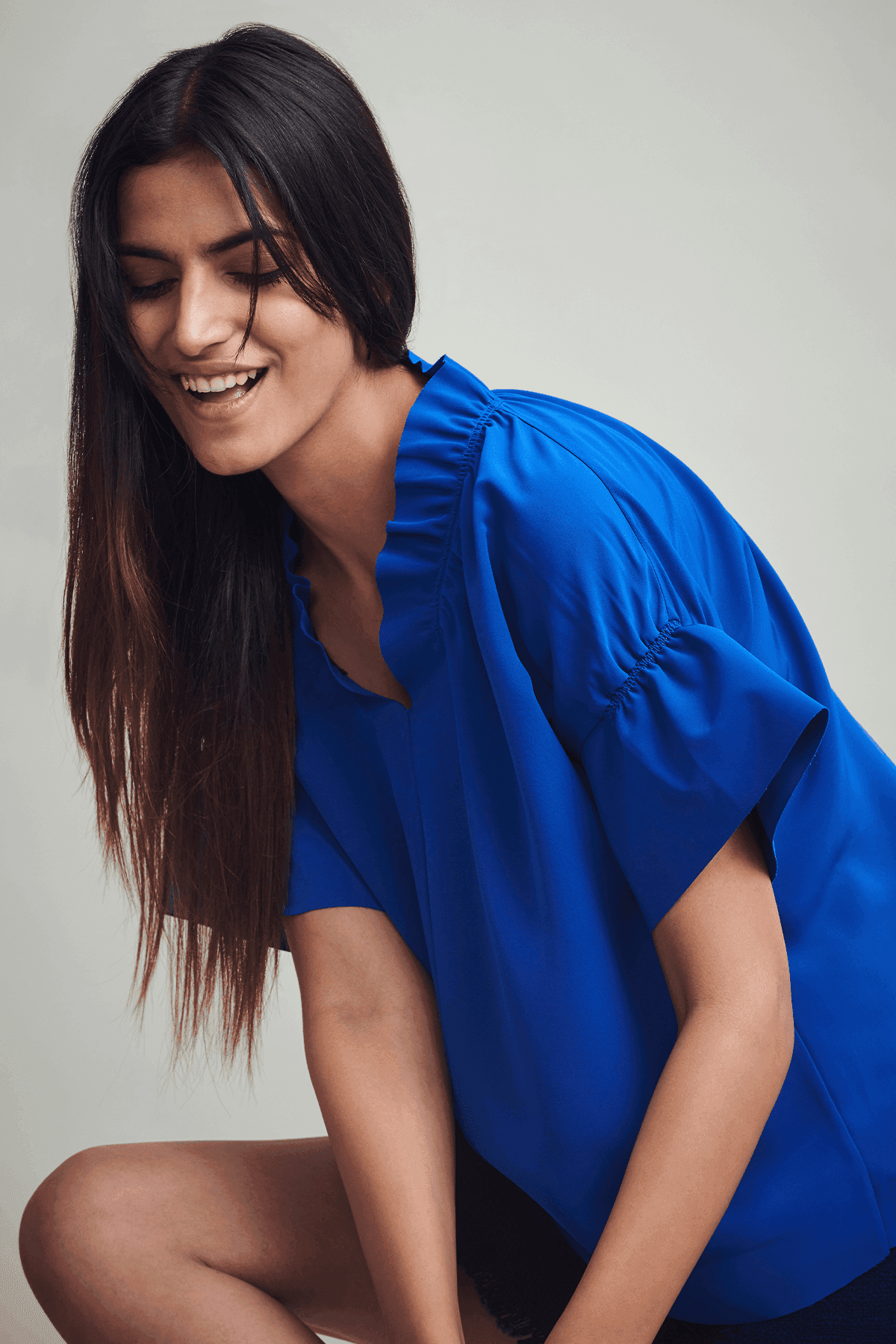 RUCHE COLLAR TOP - dash and dot