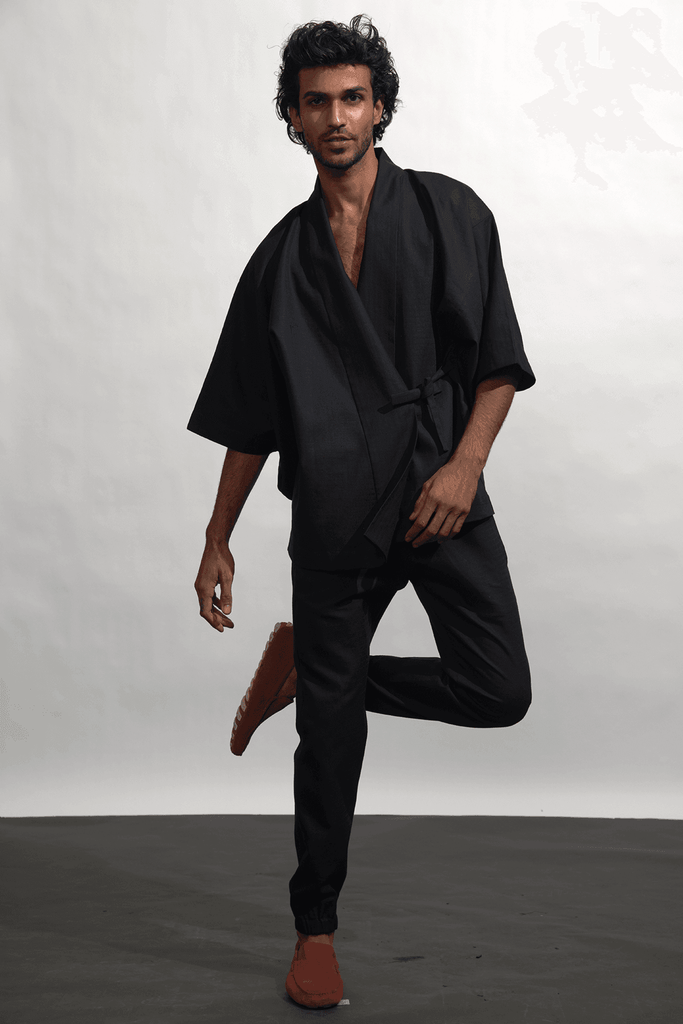 BLACK LINEN EVERYDAY JOGGER - dash and dot dash and dot