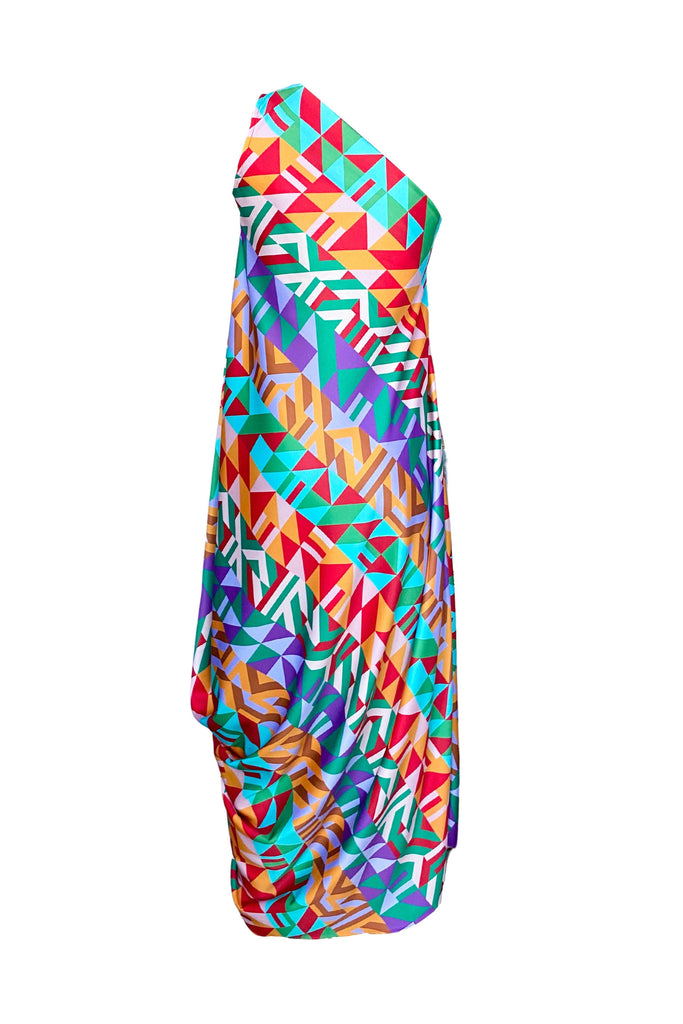 MULTICOLOUR MOTIF PRINTED DRESS - dash and dot dash and dot