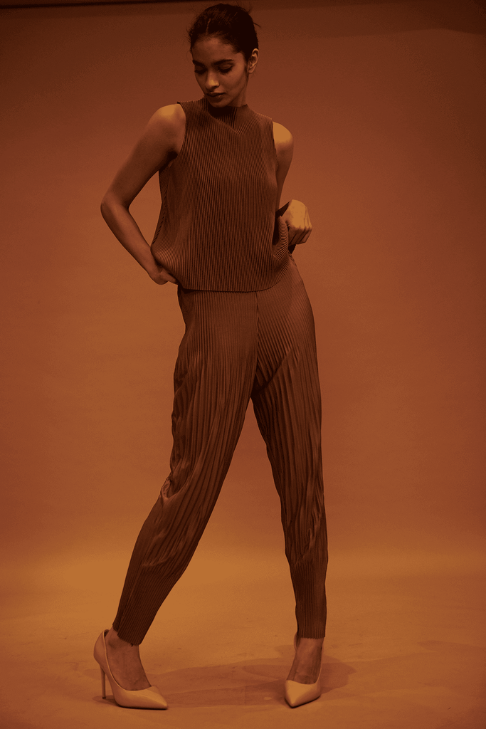 IRREGULAR PLEAT DRUM PANT - dash and dot dash and dot